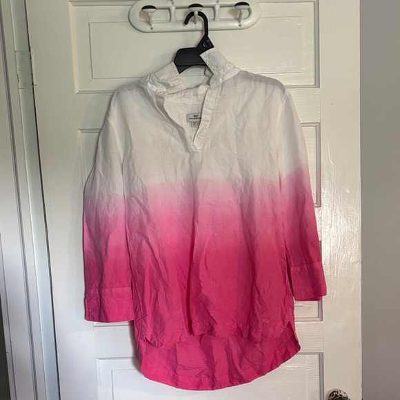 Vineyard Vines Classic Pink Ombré Linen Shirt - Picture 1 of 5
